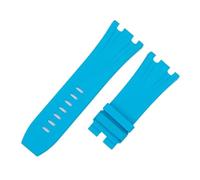 XNJIADVSY Bracelet en caoutchouc fluoré FKM souple de 30 mm, compatible avec AP 26400, 26045, boîtier à cadran 44, boucle aiguille(Sky Blue,30-24MM_GOOD BLACK BUCKLE)