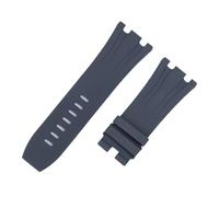 XNJIADVSY Bracelet en caoutchouc fluoré FKM souple de 30 mm, compatible avec AP 26400, 26045, boîtier à cadran 44, boucle aiguille(Grey,30-24MM_GOOD SILVER BUCKLE)