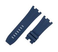 XNJIADVSY Bracelet en caoutchouc fluoré FKM souple de 30 mm, compatible avec AP 26400, 26045, boîtier à cadran 44, boucle aiguille(Blue,30-24MM_GOOD BLACK BUCKLE)