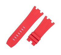 XNJIADVSY Bracelet en caoutchouc fluoré FKM souple de 30 mm, compatible avec AP 26400, 26045, boîtier à cadran 44, boucle aiguille(Red,30-24MM_GOOD BLACK BUCKLE)