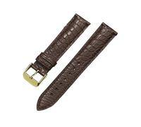 XNJIADVSY Bracelet en cuir compatible avec Longines L4 L2 Omega Cartier Santos 13 14 16 18 19 20 mm for homme et femme(Thick brown Gold,Width 13-12mm buckle)