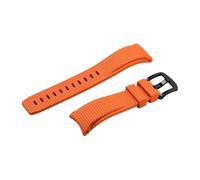 XNJIADVSY Bracelet FKM incurvé universel en caoutchouc fluoré à dégagement rapide, 20 21 22mm, compatible avec Longines Omega Casio Seiko(Orange 02,21mm)
