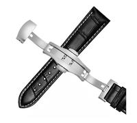 XNJIADVSY Bracelet universel de 12, 14, 16, 17, 18, 19, 20, 21, 22 et 23 mm, compatible avec les montres Tissot, Casio, Mido, Longines Omega(B-Black White Silver,15mm)