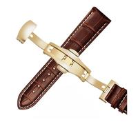 XNJIADVSY Bracelet universel de 12, 14, 16, 17, 18, 19, 20, 21, 22 et 23 mm, compatible avec les montres Tissot, Casio, Mido, Longines Omega(B-Brown White Gold,18mm)