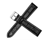 XNJIADVSY Bracelet universel de 12, 14, 16, 17, 18, 19, 20, 21, 22 et 23 mm, compatible avec les montres Tissot, Casio, Mido, Longines Omega(A-Black White Silver,15mm)