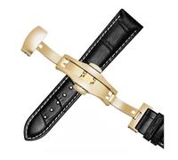 XNJIADVSY Bracelet universel de 12, 14, 16, 17, 18, 19, 20, 21, 22 et 23 mm, compatible avec les montres Tissot, Casio, Mido, Longines Omega(B-Black White Gold,24mm)