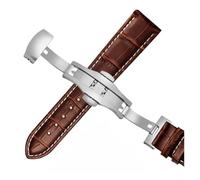 XNJIADVSY Bracelet universel de 12, 14, 16, 17, 18, 19, 20, 21, 22 et 23 mm, compatible avec les montres Tissot, Casio, Mido, Longines Omega(B-Brown White Silver,21mm)