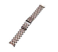 XNJIADVSY Bracelets de montre en acier inoxydable, extrémités incurvées, compatibles avec Tissot Mido 16 18 19 20 21 22 24mm, argent, or, Rose(Silver and rosegold,24mm)
