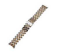 XNJIADVSY Bracelets de montre en acier inoxydable, extrémités incurvées, compatibles avec Tissot Mido 16 18 19 20 21 22 24mm, argent, or, Rose(Silver and gold,21mm)