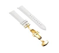 XNJIADVSY Compatible avec Bracelet de montre en cuir, fermoir papillon, 18mm, 20mm, 22mm, 24mm, accessoires(White-G,14mm)