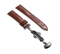 XNJIADVSY Compatible avec Bracelet de montre en cuir, fermoir papillon, 18mm, 20mm, 22mm, 24mm, accessoires(Brown-BK,24mm)