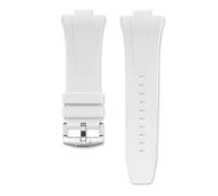 XNJIADVSY Compatible avec Citizen NJ0150 NJ0151 NJ0158, Bracelet en caoutchouc fluoré FKM, for hommes, barre à dégagement rapide(White)