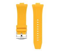 XNJIADVSY Compatible avec Citizen NJ0150 NJ0151 NJ0158, Bracelet en caoutchouc fluoré FKM, for hommes, barre à dégagement rapide(Yellow)