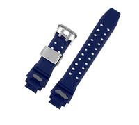 XNJIADVSY Compatible avec la montre Casio GW-A1000 GW-A1100 G-1400 GW-4000 GA, bracelet de sport étanche en caoutchouc Silicone outils(B Dark blue-silver)