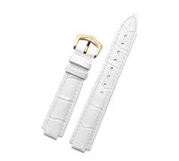 XNJIADVSY Compatible avec les bracelets de montre Cartier Blue Balloon for hommes et femmes, convexes, avec boucle ardillon ou papillon, noir et rouge, 16, 18, 20, 22 mm(White-gold A,14mm-8mm)
