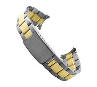 XNJIADVSY Compatible avec les bracelets de montre Oyster remplacement en acier inoxydable 13mm 17mm 19mm 20mm, Bracelet S Rolex for femmes et hommes(Silver gold,20mm)