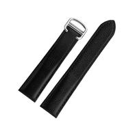 XNJIADVSY Compatible avec les bracelets en cuir à motif litchi de 16, 17, 19, 20, 22 et 23 mm. Compatible Cartier London Solo Key Calibo(A-Black-silver,19mm-width)