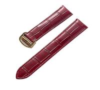 XNJIADVSY Compatible avec les bracelets en cuir de rechange Cartier London Solo Key for hommes et femmes, fermoir déployant 17/18/20/22 mm(Red gold buckle,13)