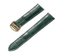 XNJIADVSY Compatible avec les bracelets en cuir de rechange Cartier London Solo Key for hommes et femmes, fermoir déployant 17/18/20/22 mm(Green gold buckle,13)