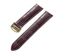 XNJIADVSY Compatible avec les bracelets en cuir de rechange Cartier London Solo Key for hommes et femmes, fermoir déployant 17/18/20/22 mm(Brown Gold Buckle,21)