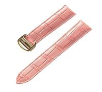 XNJIADVSY Compatible avec les bracelets en cuir de rechange Cartier London Solo Key for hommes et femmes, fermoir déployant 17/18/20/22 mm(Peach Gold Buckle,22)