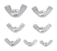 XNJIHWA 100 Pièces Écrous à Oreilles Ecrou Ailette en Acier Inoxydable Ecrou Ailettes Papillon M3 M4 M5 M6 M8 M10 M12 pour Machines,Meubles,Equipements,Argent