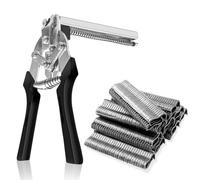 XNJIHWA Pince à Grillage et 600 Pcs M Clips Prince de Clôture Rapide Pincée Grillage pour Clôtures,Cages D'animaux,Fils de Fer,Porcheries,Travaux de Bricolage