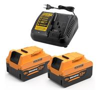 XNJTG DCB184 Batterie de Rechange 5,5 Ah pour Dewalt avec Chargeur 18V DCB118 pour Dewalt Batterie DCB184 DCB180 DCB181 DCB182 DCB200 DCB201