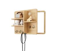 XNKLPY Cache Compteur Électrique Mural Bois avec Étagères, Boîte de Distribution Électrique Décorative, Coffret Habillage Tableau Électrique Boîte de Compteur Électrique B 40x30cm