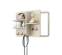 XNKLPY Cache Compteur Électrique Mural Bois avec Étagères, Boîte de Distribution Électrique Décorative, Coffret Habillage Tableau Électrique Boîte de Compteur Électrique E 55x45cm