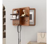 XNKLPY Cache Compteur Electrique Mural Boîte de Distribution Electrique, Cache Tableau Electrique decoratif Bois avec Crochets, Coffret Habillage Tableau Electrique avec Cloison A 45x35cm