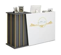 XNKLPY Comptoir de Réception avec 2 Tiroirs, Comptoir Caisse Salon de Coiffure, Comptoir Magasin Comptoir Accueil avec 4 Espace de Rangement pour Caisse et Vente Au Détail Clinique C 100cm