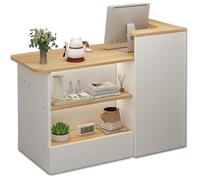 XNKLPY Comptoir de Réception avec Tiroirs, Banque d'Accueil pour Salon de Coiffure, Armoires et Étagère Ouverte pour Caisse et Vente Au Détail Clinique