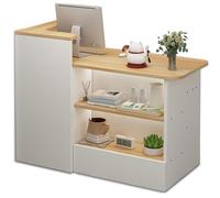 XNKLPY Comptoir de Réception avec Tiroirs, Banque d'Accueil pour Salon de Coiffure, Étagère pour Caisse et Vente Au Détail