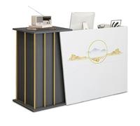 XNKLPY Comptoir de Réception Commerce avec Tiroirs Verrouillables, Bois Comptoir Caisse Magasin avec 4 Espace de Rangement, Comptoir Accueil Professionnel pour Bar Hall de Vente C 120cm