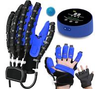 XNKLPY Gant De Robot Rééducation Main, Exerciseur de Doigt pour Hémiplégique Main, pour Blessure à Main, Trouble de La Flexion et de L'Etirement(A:Main Gauche B:Main Droite)(Size:A L,Color:Bleu)