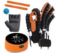 XNKLPY Gant de Robot Rééducation Main Finger&Hand Recovery Equipment Rehab Hand Exerciser Aids Robotic Glove pour L'HémipléGie D'avc(A:Main Gauche B:Main Droite)(Size:B L,Color:Orange)