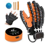 XNKLPY Gant de Robot Rééducation Main Hémiplégie Gants pour Arthrose Orthèses de Doigts avec Balle Reeducation Main, Equipement D'entraînement De Rééducation D'avc(Size:Droite M,Color:Orange)