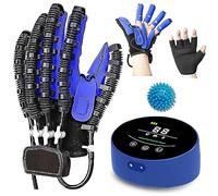 XNKLPY Gants de Rééducation Robot l'Hémiplégiepour Entraîneur de Rééducation des Doigts Patients Dysfonctionnels de Main à Utiliser en Toute Indépendance(Size:Gauche M,Color:Bleu)