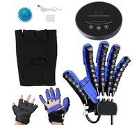 XNKLPY Gants Robotisé de Rééducation des Doigts Hémiplégique Finger Rehabilitation Trainer Gants d'Assistance à l'exercice de Réadaptation des AVC(A:Main Gauche B:Main Droite)(Size:B XXL,Color:Bleu)