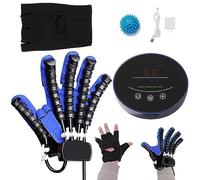 XNKLPY Main Gants Robotiques de Rééducation pour Hémiplégie AVC D'orthèse de Redressement des Doigts Équipement d'Entraînement des Doigts (A: Main Gauche B: Main Droite)(Size:B M,Color:Bleu)