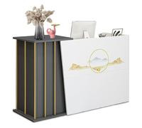 XNKLPY Petit Comptoir de Réception Commerce, Comptoir Caisse Magasin avec Tiroirs Verrouillables, Table de Réception en Bois Meuble de Bureau pour Hall de Vente C 100cm