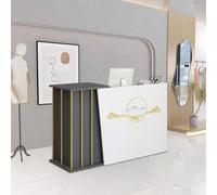 XNKLPY Petit Comptoir Magasin Caisse avec Tiroirs Verrouillables, Comptoir de Réception avec 4 Espace de Rangement, Comptoir Accueil Meuble de Bureau pour Salon, Magasins de Vêtements C 120cm