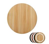 XNKLPY Plateau Tournant en Bois Plateau de Service Rond Tray Gastro Plateaux Rotatif à 360° Centre de Table Organisateur de Cuisine pour Comptoir D'Armoire pour Le Service Natural Wood Color 60cm