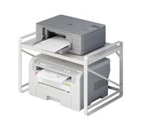 XNKLPY Support D'Imprimante De Bureau à 2 Niveaux Table D'Imprimante avec Espace De Rangement éTagèRe De Rangement Multifonction pour Fax Scanner Fichiers Livres White Medium