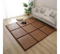 XNKLPY Tapis De Sol Tatami Japonais Tapis De Refroidissement en Rotin Pliable Tapis De Couchage D'éTé Tapis De Sol Respirant,pour Jardin Tapis De Salon Dark Vine Color 180x240cm