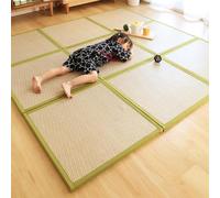 XNKLPY Tatami Tapis en Rotin Futon Matelas Tapis Traditionnel Japonais Pliable Tapis AntidéRapant D'éTé Tapis De Sol Respirant pour Jardin Tapis De Salon Green Vine Color 180x240cm