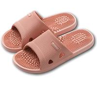 Xnlonby Chaussures de massage par pression auriculaire Pantoufles pour femmes et hommes Chaussures de bain d'été Pantoufles antidérapantes Masseur de pied Soulage la fasciite plantaire (38-39, Rose)