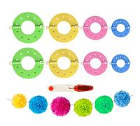 xnnmzhao Machine à Pompons, 8 Pièces Pompons à Tricoter, 4 Tailles Fluff Ball Weaver Needle Avec un jeu de Ciseaux de Coupe, DIY Pompoms Kits de Fabrication de Poche Artisanale