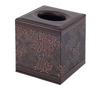 XNONE Boîte à mouchoirs carrée en cuir - Pour commode, salle de bain, voiture, bureau, décoration vintage